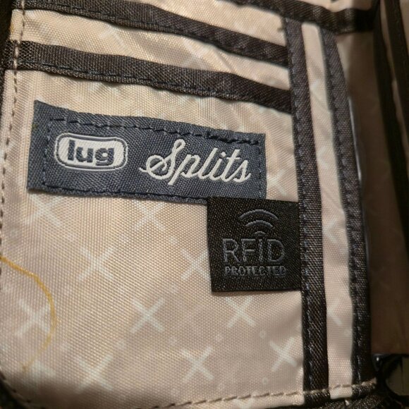 Lug Splits RFID Wallet Outside Zip Pocket 2 Zip Around Sections CC Bill Sections - Picture 6 of 9